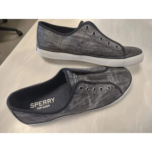 Sperry Women's Sz 8 Top-Sider Seacoast Ripstop Black Canvas Sneakers No Laces